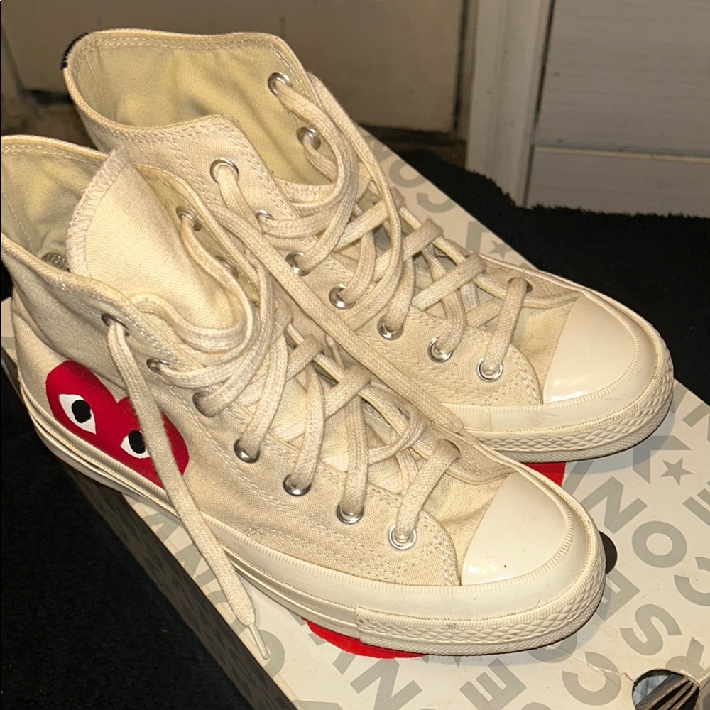 Converse COMME des GARÇONS Cream High-Top Sneakers